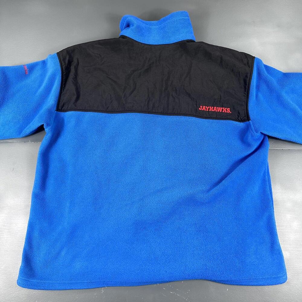 Columbia X Kansas Jayhawks Jacket Mens 2XL Blue Black Fleece Full Zip Y2K Sporty - Picture 8 of 9